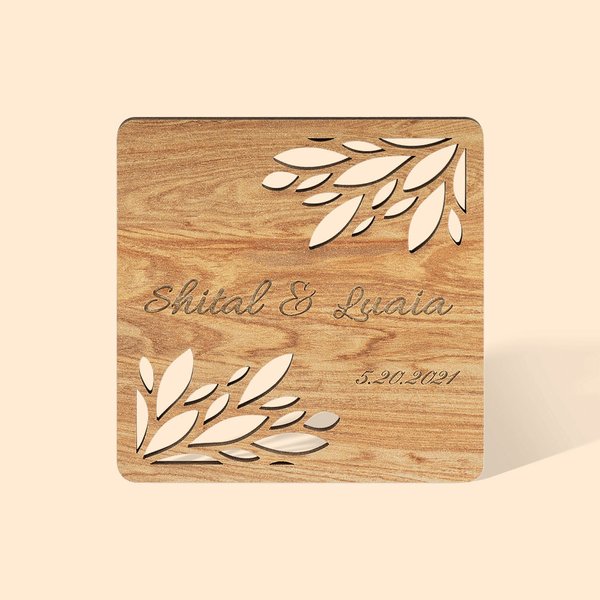 Personalised Wooden Party Guest Favor Coasters 10pc