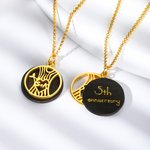 Personalized Vintage Metal Tree & Wood Disc Double-layer Pendant Necklace