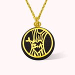 Personalized Vintage Metal Tree & Wood Disc Double-layer Pendant Necklace