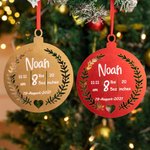First Christmas Newborn Baby Birth Stats Ornament Hanging