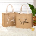 Bolsa de Yute Personalizada con Nombre o Letra Fiesta de Bodas Regalo de Ducha de Novia para Amigas de la Novia