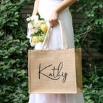 Bolsa de Yute Personalizada con Nombre o Letra Fiesta de Bodas Regalo de Ducha de Novia para Amigas de la Novia