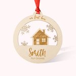 Personalisierte Einweihungsgeschenk Holz Weihnachtsschmuck Unser erstes Weihnachten in unserem neuen Haus