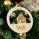 Personalisierte Einweihungsgeschenk Holz Weihnachtsschmuck Unser erstes Weihnachten in unserem neuen Haus