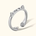 Bague de Chat Personnalisée avec Nom Cadeau pour Amoureux des Chats