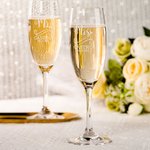 Set de 2 verres à champagne de mariage personnalisés Cadeau pour les couples