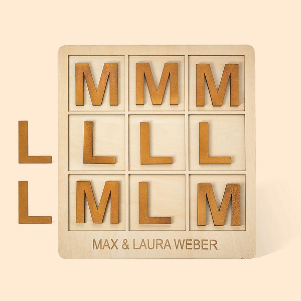 Personalized Tic Tac Toe Wooden Board Game Family Gifts