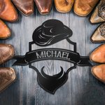 Personalized Cowboy Metal Sign Name Sign Art Hanging Home Decor