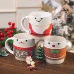 Personalised Santa Claus Snowman Gingerbread Man 12oz Christmas Mug & Mug Sleeve Set with Name Christmas Gift for Family Friends
