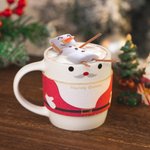 Personalised Santa Claus Snowman Gingerbread Man 12oz Christmas Mug & Mug Sleeve Set with Name Christmas Gift for Family Friends