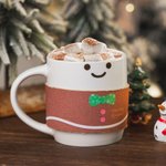 Personalised Santa Claus Snowman Gingerbread Man 12oz Christmas Mug & Mug Sleeve Set with Name Christmas Gift for Family Friends
