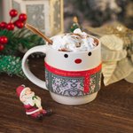 Personalised Santa Claus Snowman Gingerbread Man 12oz Christmas Mug & Mug Sleeve Set with Name Christmas Gift for Family Friends