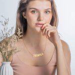 Collier Personnalisé avec Lettres Prénom en Monogramme de Chat Cadeau Anniversaire pour Femme Amoureuse de Chat