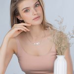 Collier Personnalisé avec Lettres Prénom en Monogramme de Chat Cadeau Anniversaire pour Femme Amoureuse de Chat
