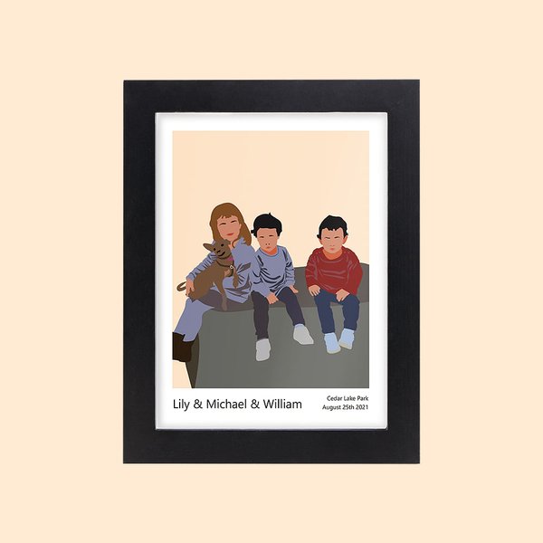 Personalised Faceless Portrait Illustration Home Decor Anniversary Gift