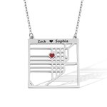 Collar personalizado de plata de ley con mapa