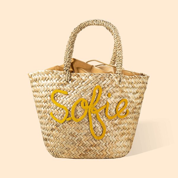 Personalized Handmade Bohemian Straw Drawstring Bucket Bag with Name Travel Beach Wedding Party Gift for Women