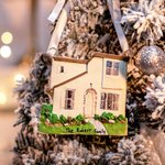 Ornamento personalizado hecho a mano en 3D modelo de casa familiar con texto regalo de inauguración de la casa para amigo de la familia