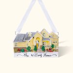 Ornamento personalizado hecho a mano en 3D modelo de casa familiar con texto regalo de inauguración de la casa para amigo de la familia
