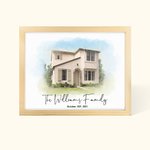 Portrait de maison personnalisé Peinture aquarelle Cadeau pour pendaison de crémaillère