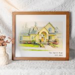 Portrait de maison personnalisé Peinture aquarelle Cadeau pour pendaison de crémaillère