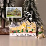 Ornamento personalizado hecho a mano en 3D modelo de casa familiar con texto regalo de inauguración de la casa para amigo de la familia