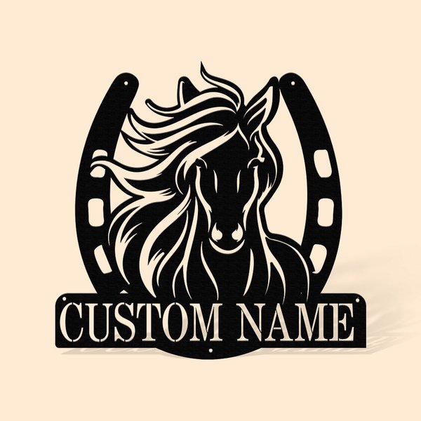 Personalised Horse Sign Metal Horse Wall Art Decor