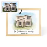 Portrait de maison personnalisé Peinture aquarelle Cadeau pour pendaison de crémaillère