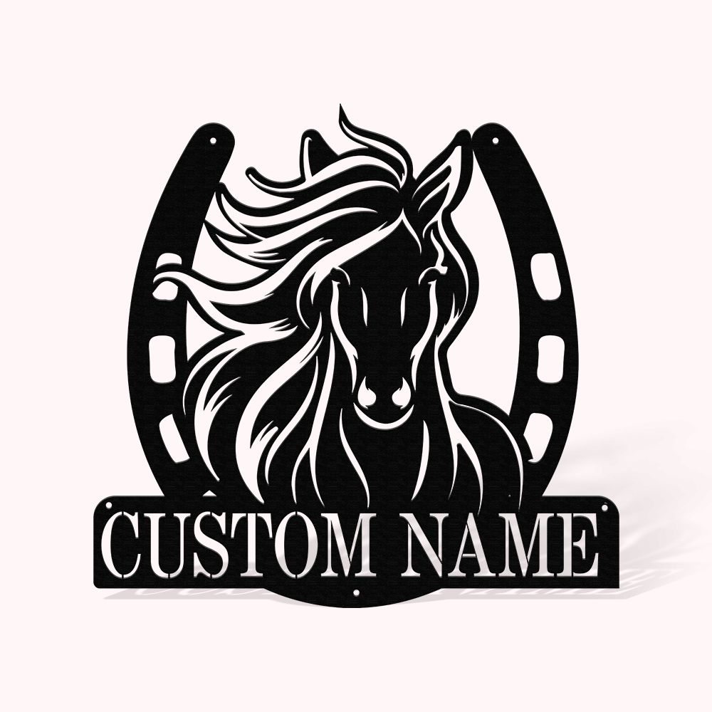 Personalisiertes Pferd Schild Metall Pferd Wandkunst Dekor