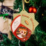 Personalizzato Retro Music Cassette Tape Wooden Christmas Hanging Ornament Decorazioni per l'albero di Natale per l'amico di famiglia