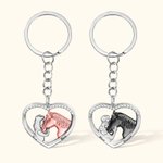 Porte-clé Personnalisé Forme de Coeur et Cheval Décoration de Clé avec Nom Mémorial Cadeaux d'anniversaire pour Fermier Amoureux des Chevaux