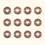 Etiquetas personalizadas para ropa Knitting Projects Walnut Tags with Heart Cut-Out Gift for Mother Grandma Knitting Crocheting Lovers