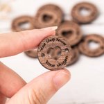 Etiquetas personalizadas para ropa Knitting Projects Walnut Tags with Heart Cut-Out Gift for Mother Grandma Knitting Crocheting Lovers
