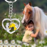 Porte-clé Personnalisé Forme de Coeur et Cheval Décoration de Clé avec Nom Mémorial Cadeaux d'anniversaire pour Fermier Amoureux des Chevaux