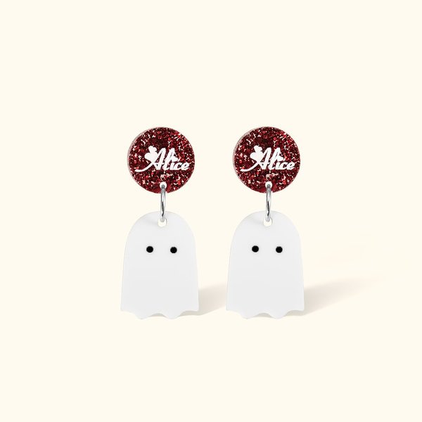 Spersonalizowane kolczyki Cute Ghost Small Dangle Earrings