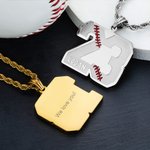 Collier Prénom Gravure Personnalisée Breloque Forme Numéro Style Baseball Cadeau Anniversaire pour Amateur de Sport