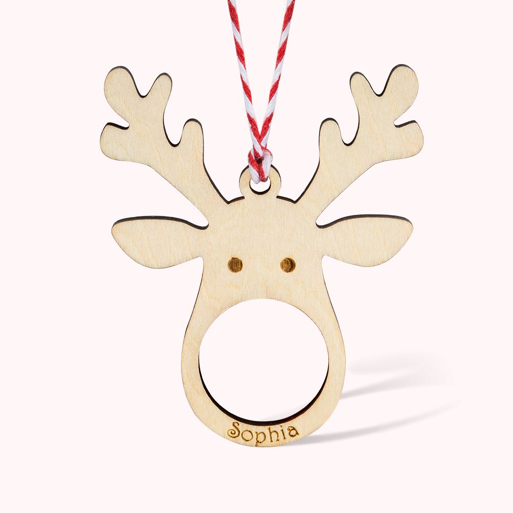 Personalisierte Rentier Weihnachtsbaum Ornamente Baumschmuck Satz von 4 Stücken