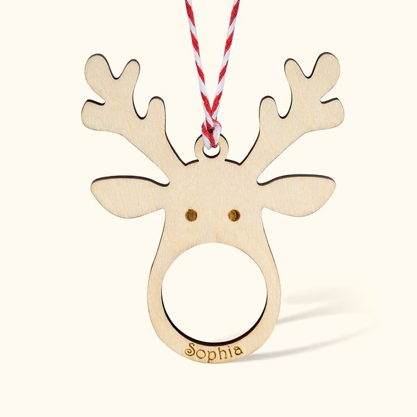 Personalized Reindeer Christmas Tree Ornaments Tree Decorations Set of 4 Pieces