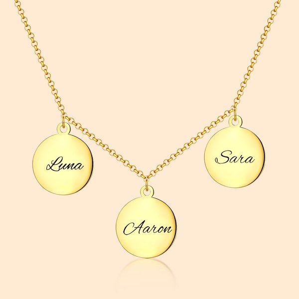 Triple Discs Name Necklace | Callie