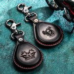 Porte-clés en Cuir Personnalisé avec Logo Texte pour Moto Cadeau d'Anniversaire Noël Saint-Valentin pour Passionnés de Moto