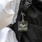 Étiquette de Bagage Acrylique Personnalisée avec Nom Numéro de Téléphone Accessoire de Voyage à Cordon Cadeau Saint-Valentin Lune de Miel pour Couple