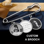 Broche de Revers avec Photo et Mots Personnalisés Broche de Bouquet Cadeau de Mariage et de Fin d'Études