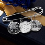 Broche de Revers avec Photo et Mots Personnalisés Broche de Bouquet Cadeau de Mariage et de Fin d'Études