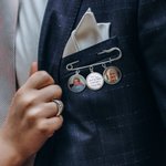 Broche de Revers avec Photo et Mots Personnalisés Broche de Bouquet Cadeau de Mariage et de Fin d'Études