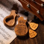 Pics de guitare photo en bois personnalisés avec étui en bois