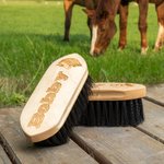 Personalisierte Naturholz Pferdbürste mit Namen und Pferdmuster Gravur Fellpflege Geschenk für Pferdeliebhaber Pferdebesitzer