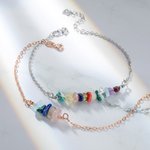 Bracelet Artisanal Personnalisé avec Pierre de Naissance Naturelle Cadeau d'Anniversaire Fête des Mères pour la Famille