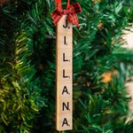 Personalized Wooden Christmas Ornaments Tree Decorations Scrabble Letter
