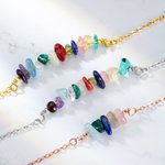 Bracelet Artisanal Personnalisé avec Pierre de Naissance Naturelle Cadeau d'Anniversaire Fête des Mères pour la Famille