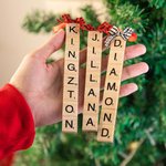 Personalized Wooden Christmas Ornaments Tree Decorations Scrabble Letter